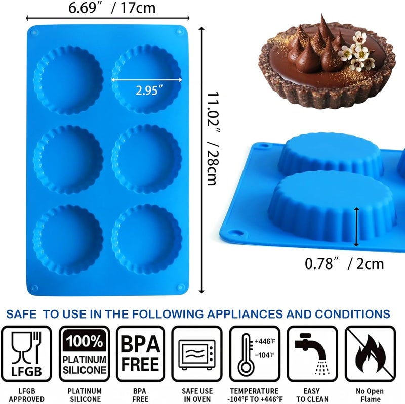 Sidosir 3pcs Peanut Butter Cup Mold, Silicone Mini Tart Pan for Bite Size Fat Bombs, Silicone Chocolate Candy Mold for Brownie (Keto Cup) - Image 2